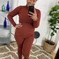 Rust Mock Neck Set