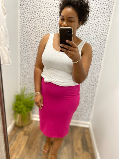 Magenta Pencil Skirt