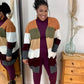 Multi Color Block Open  Duster Cardigan