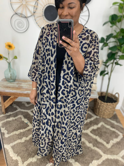 Sheer Leopard Kimono