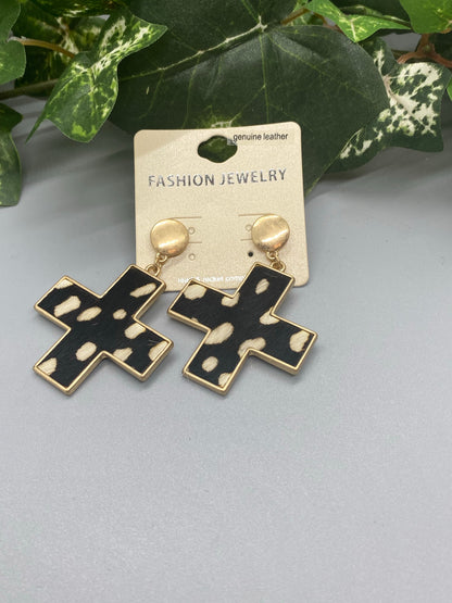 Crisscross Animal Print Earrings