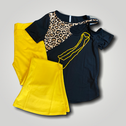 Black Leopard Top