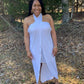 White Sleeveless Solid Knit Dress