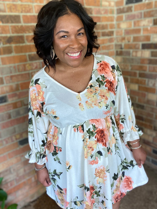 Ivory Floral Dress