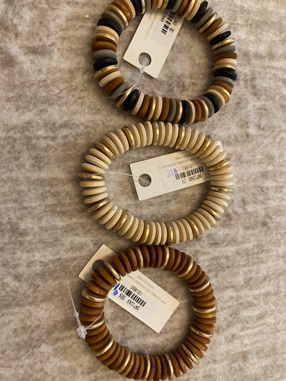 Cream Wood Beaded Bracelets