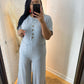 Gray Solid Knit Jumsuit