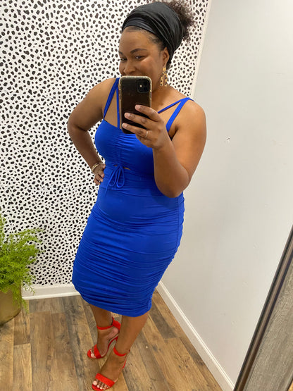 Royal Blue Cut out Dress