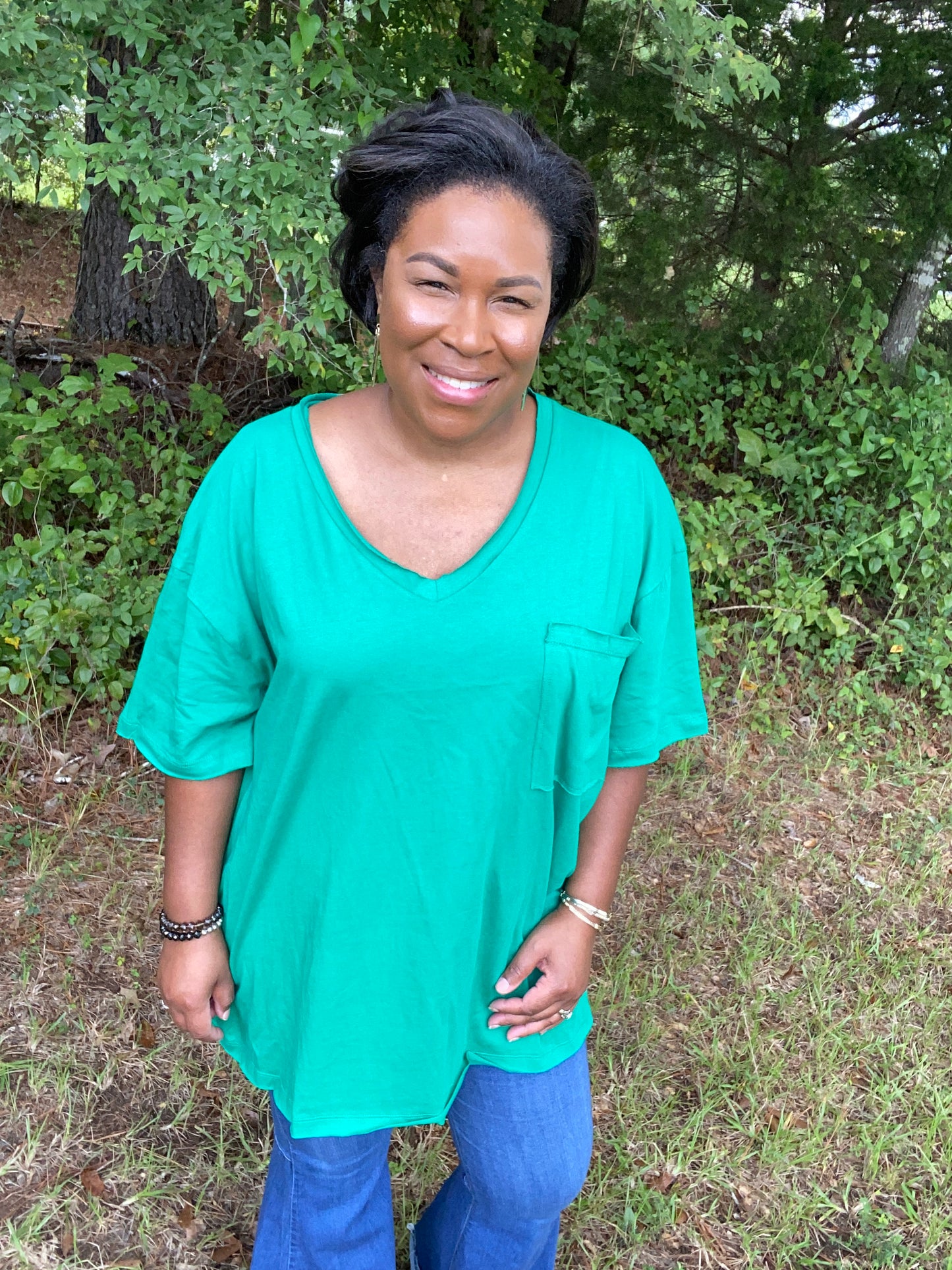 Kelly Green Boyfriend Tee