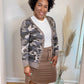 Camo Cardigan (Dusty Blue)