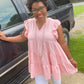 Pink Ruffle Sleeve Top
