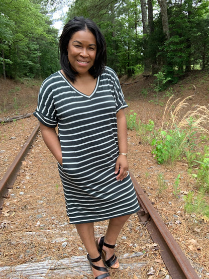 Hunter Green V-Neck Dress