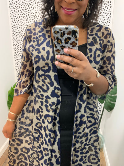 Sheer Leopard Kimono