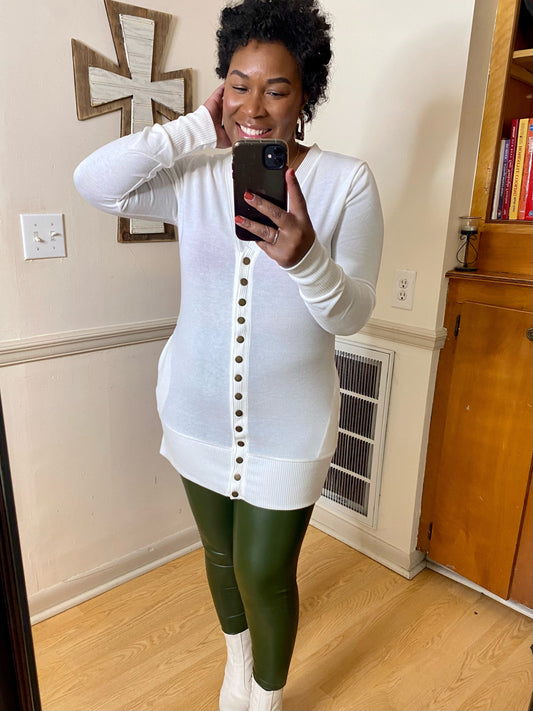 Ivory Snap Sweater