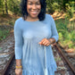 Blue Gray Ruffle Tunic Set