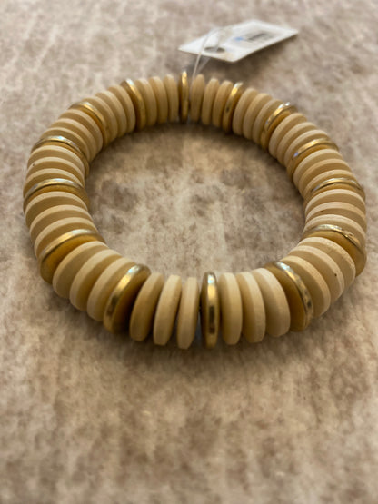 Cream Wood Beaded Bracelets