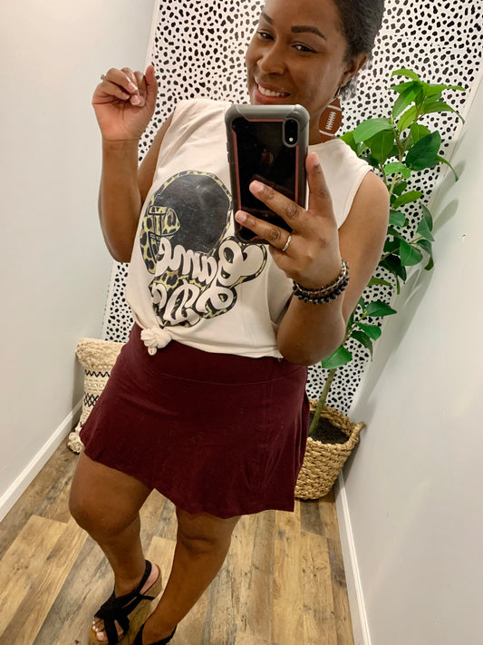Maroon Tennis Skirt