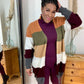 Multi Color Block Open  Duster Cardigan