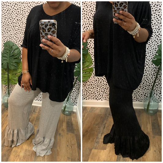 Ruffle Bottom Pants Gra