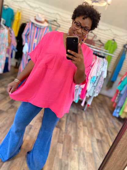 Fuchsia Dolman Top