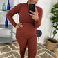 Rust Mock Neck Set