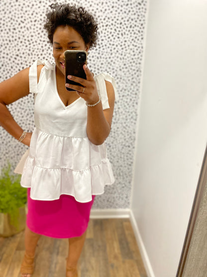 Magenta Pencil Skirt