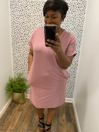 Rose V-Neck Dress