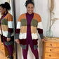 Multi Color Block Open  Duster Cardigan