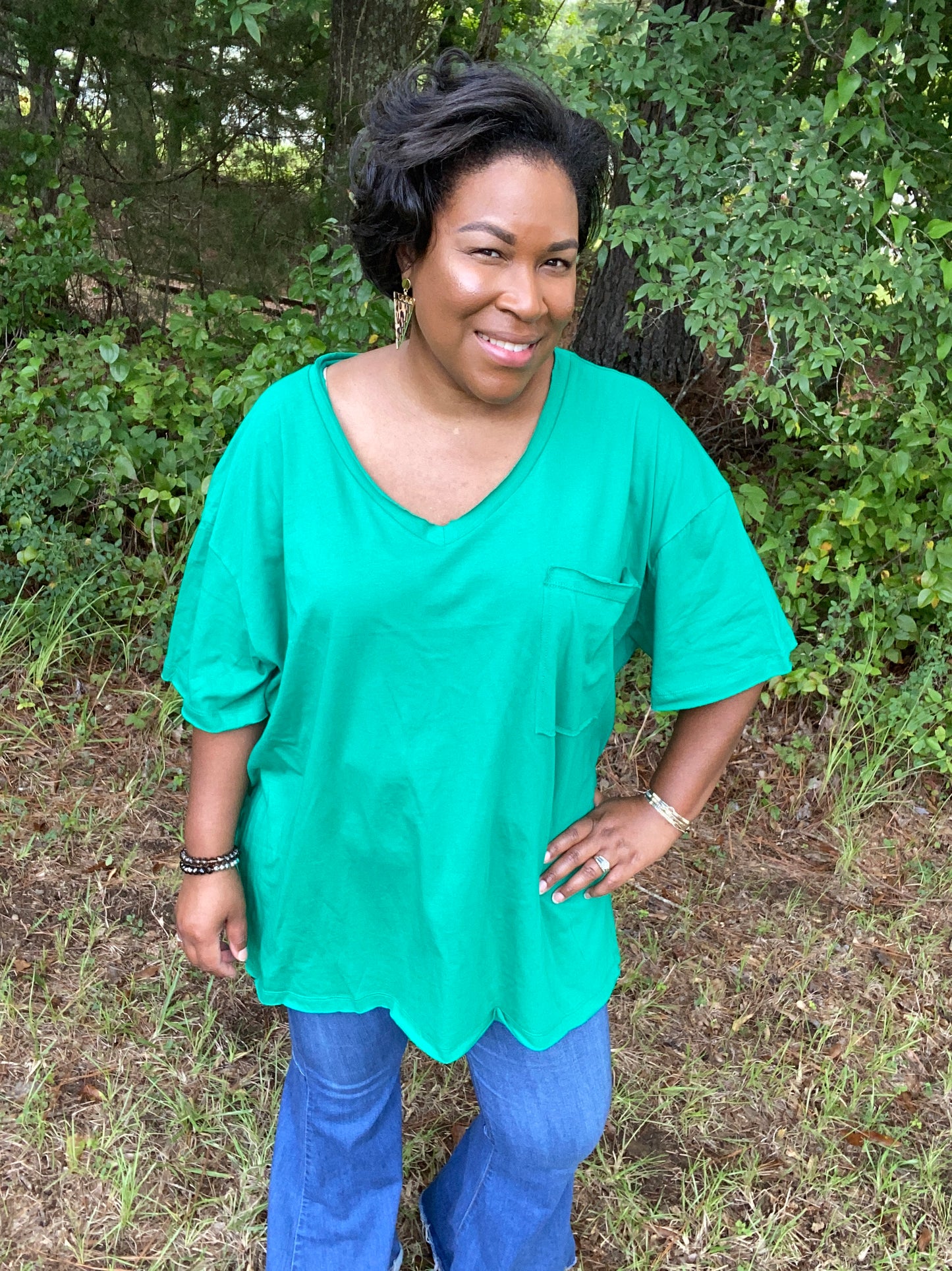 Kelly Green Boyfriend Tee