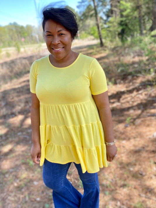 Yellow Tiered Top