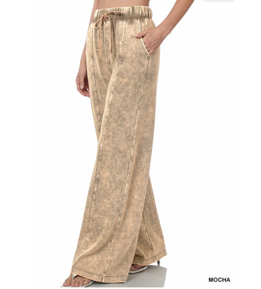 Acid Wash Pants Mocha