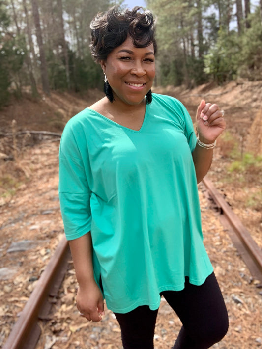 Turquoise Poncho Blouse