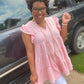 Pink Ruffle Sleeve Top