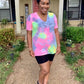 Tie Dye V-neck Pocket Top
