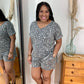 Gray Leopard Short Set