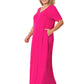 Hot Pink V-Neck Maxi
