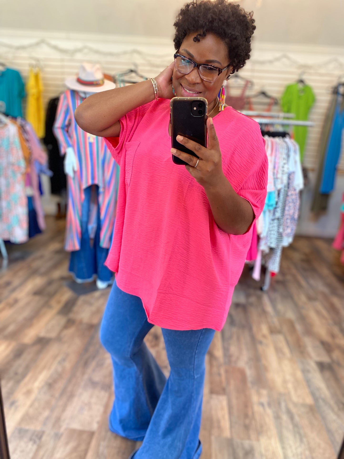Fuchsia Dolman Top