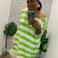 Green & Ivory Stripes
