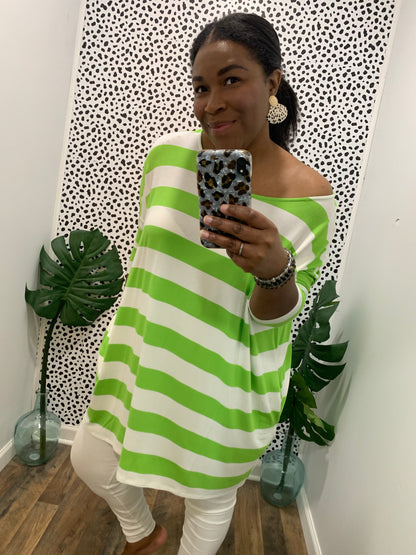 Green & Ivory Stripes
