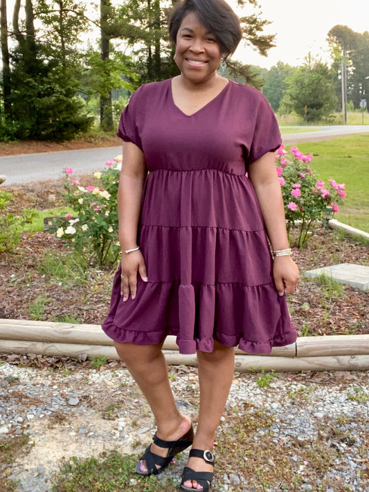 Puff Sleeve Tiered Dress