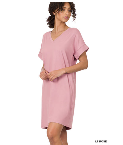 Rose V-Neck Dress