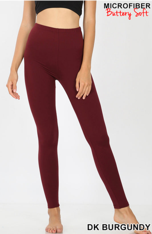 Burgundy Buttery Soft Leggings