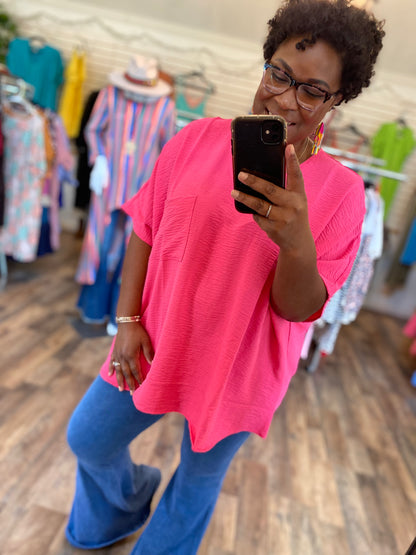 Fuchsia Dolman Top