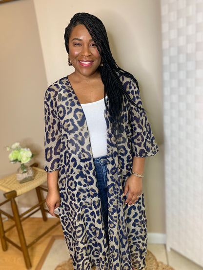 Sheer Leopard Kimono