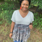 Camo Ruffle Stripe Leopard Top