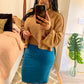 Teal Pencil Skirt