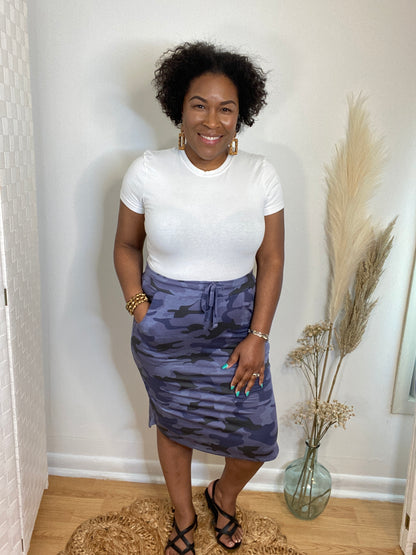 Navy Camo Skirt