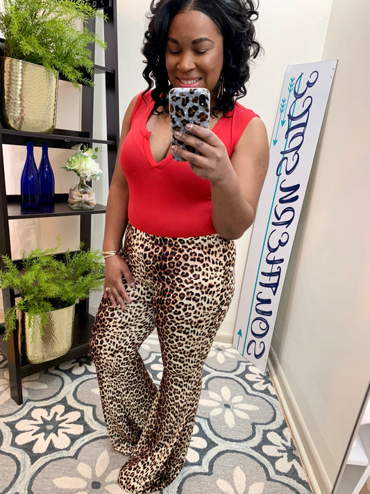 Leopard Bell Bottoms