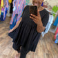 Black Empire Waist Tunic Top
