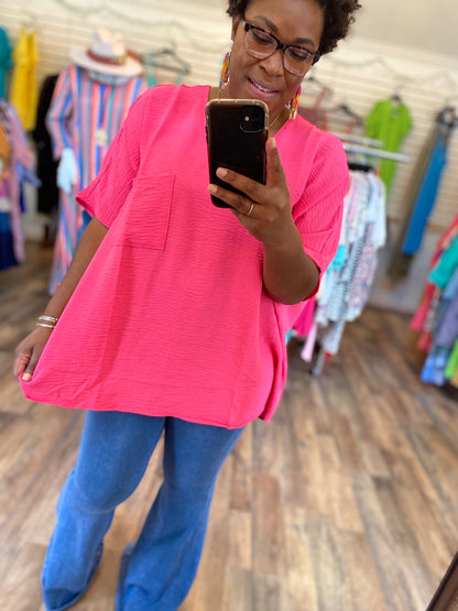 Fuchsia Dolman Top