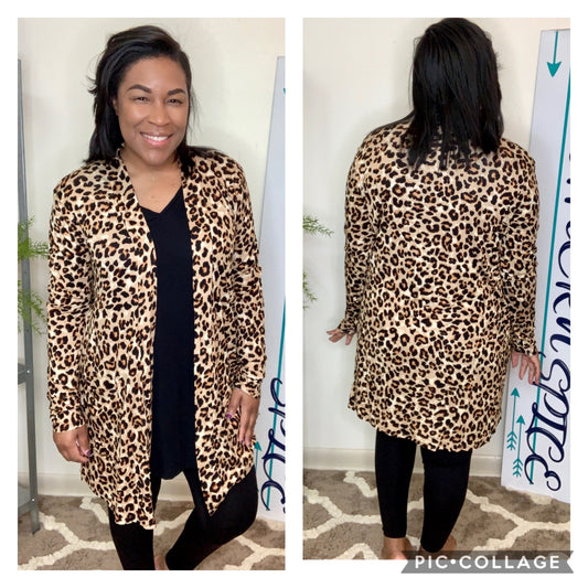 Tan Leopard Cardigan